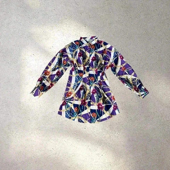 Woman’s halfheart long sleeve collar button down blouse - Picture 1 of 11